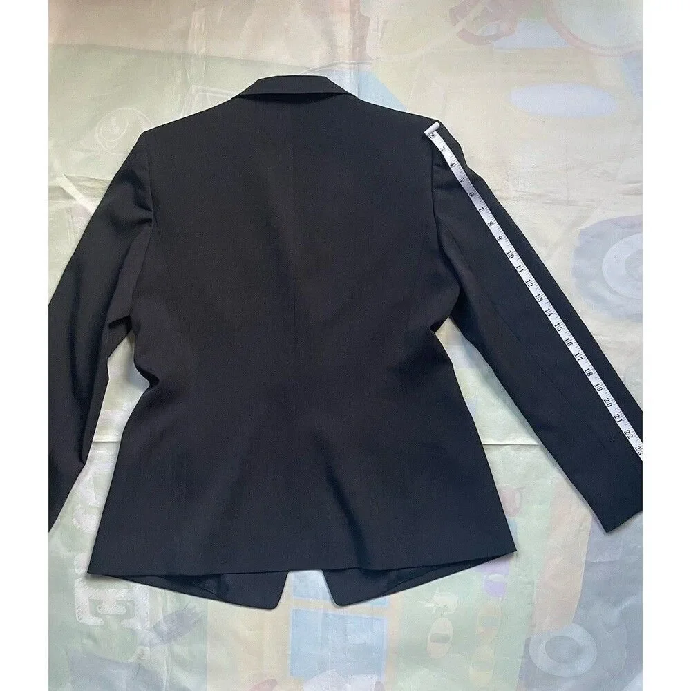 Anne Klein Black Pin Striped Tailored Jacket and Pants Suit Stunning Set NWOT